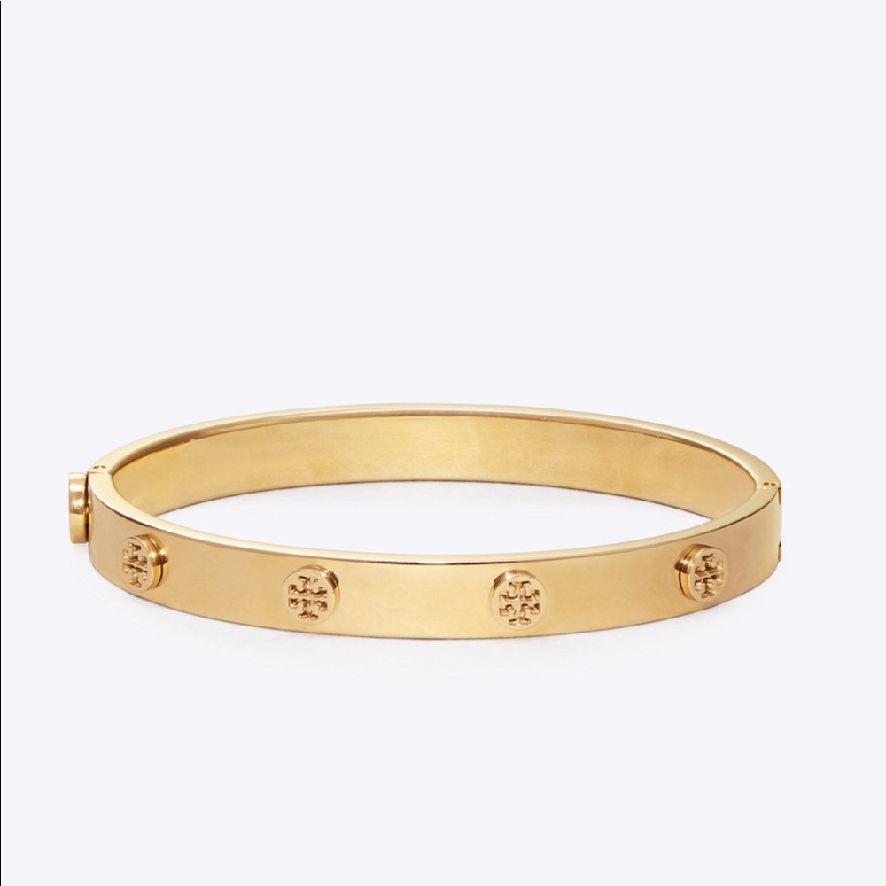 Tory Burch: Logo Stud Hinge Bracelet